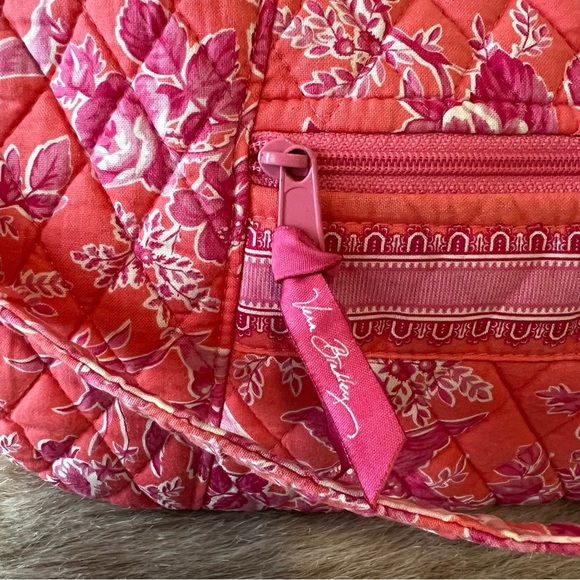 Vintage VERA BRADLEY Hope Toile 2006 Hobo Bag 1 Handle Zip Top Shoulder Pink Y2K - Picture 3 of 14